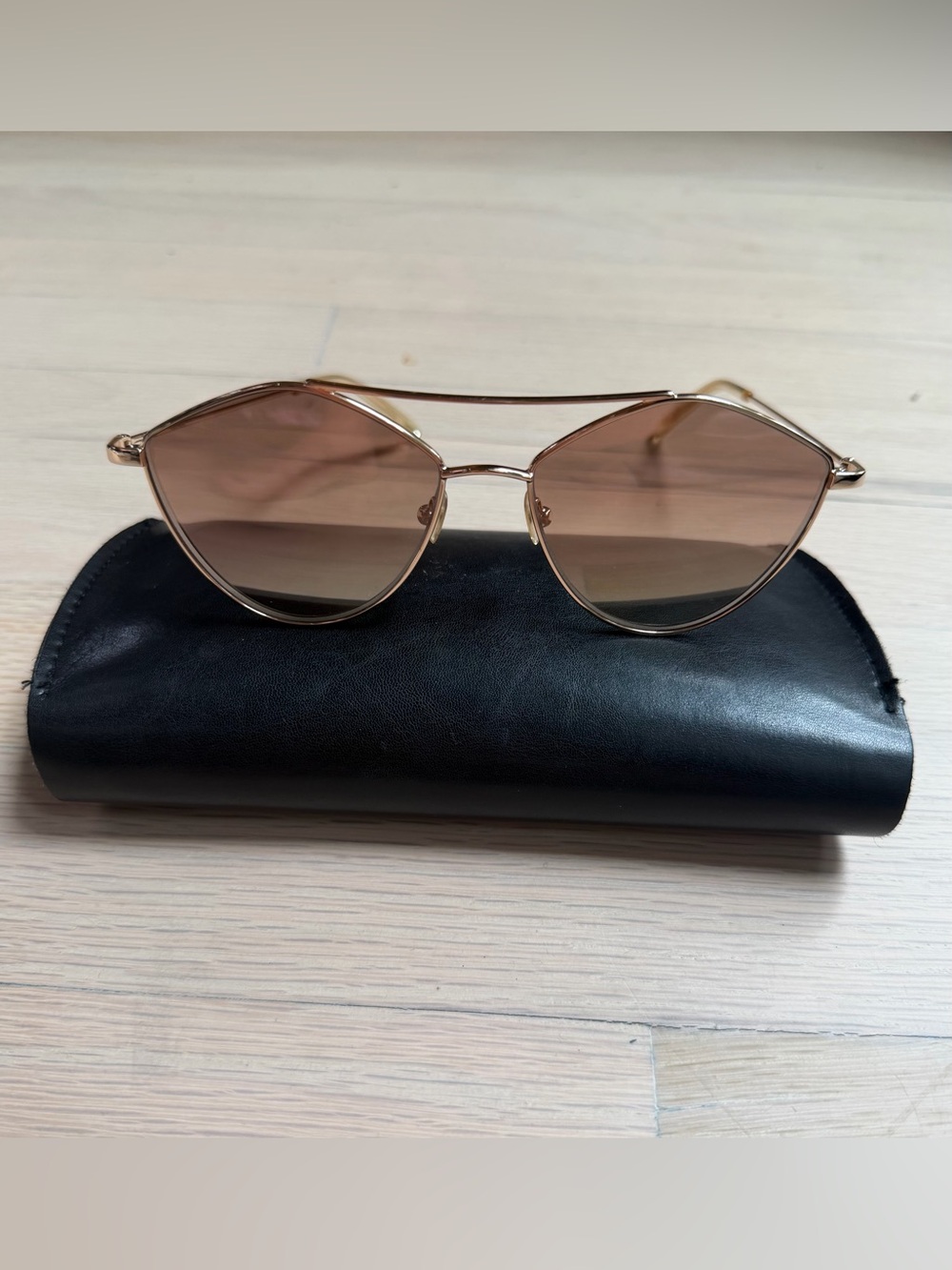 Vera Wang Women's Rose Gold Frame Sunglasses with Brown Tint